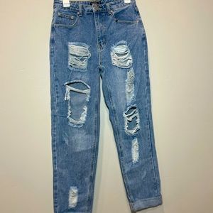 NastyGal Distressed Mom Jeans 10 w Tags
